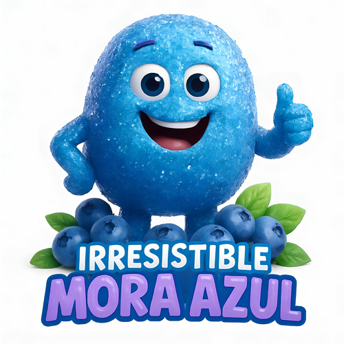 CARICATURA GOMA CHICLE MORA AZUL