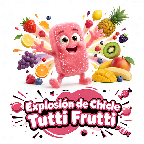 CARICATURA GOMA CHICLE TUTTI FRUTTI