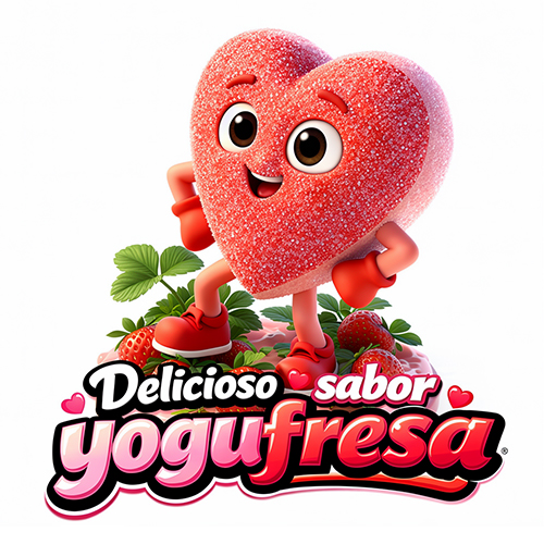 CARICATURA GOMA CORAZON YOGU-FRESA