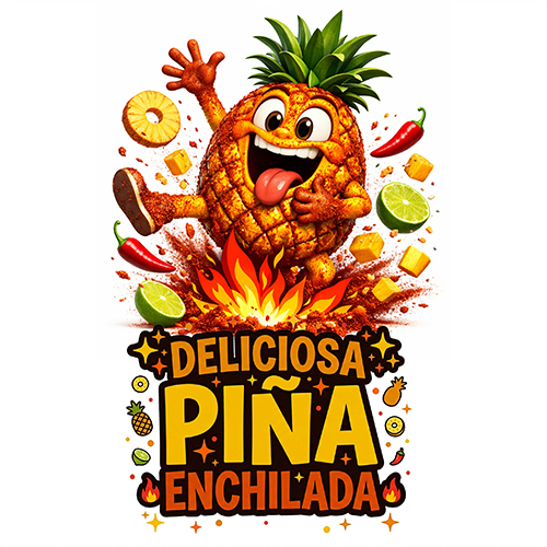 CARICATURA GOMA PIÑA ENCHILADA