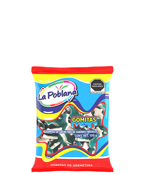 GOMA TIBURON BICOLOR ACEITADO 100 GRS